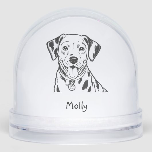 Personalized Dalmatian Dog Christmas Sneeuwbol (Voorkant)