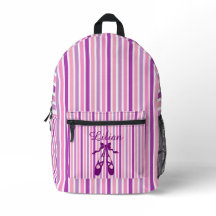 Personalized Dance Bag with Name Purple Ballet 