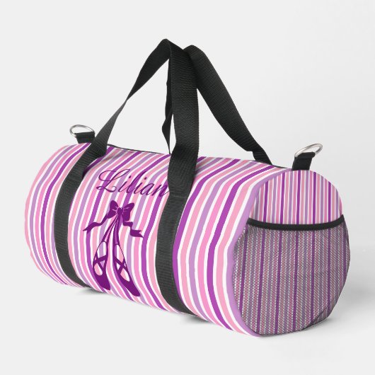 Personalized Dance Bag with Name Purple Ballet Plunjezak (Rechterhoek)