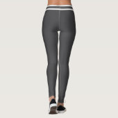 Personalized Dark Grey White Stripes Custom Text Leggings (Achterkant)