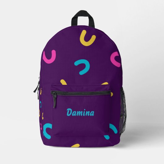 Personalized Dark Neon Fun Pattern Bedrukte Rugzak (Voorkant)