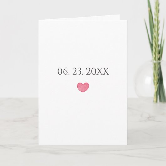Personalized Date Simple Wedding Anniversary  Kaart (Voorkant)