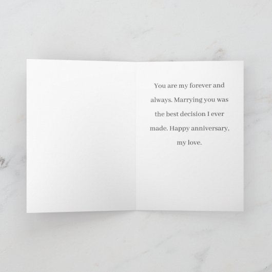 Personalized Date Simple Wedding Anniversary  Kaart (Binnen)