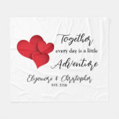 Personalized Date Together Every Day Adventure Fleece Deken (Voorkant (Horizontaal))