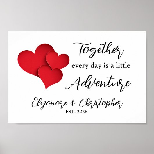 Personalized Date Together Every Day Adventure Poster (Voorkant)