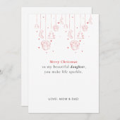 Personalized Daughter Christmas Card Feestdagenkaart (Voorkant / Achterkant)