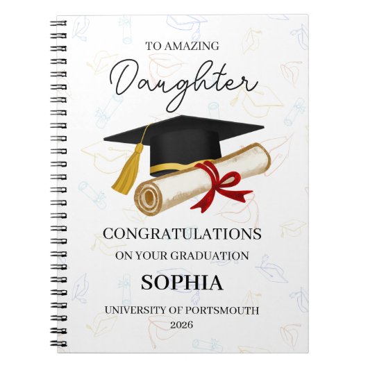Personalized Daughter Graduation Keepsake  Notitieboek (Voorkant)