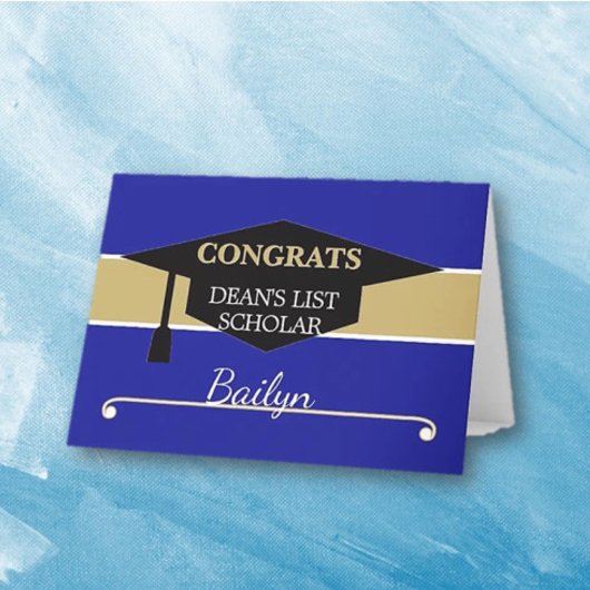 Personalized DEAN'S LIST Scholar congrats card Kaart