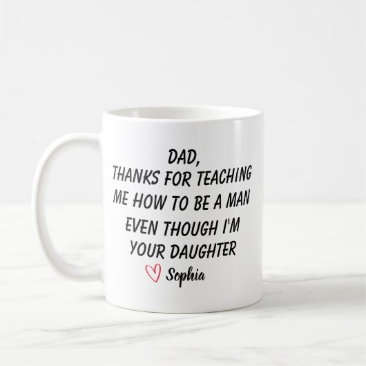 Personalized Dear Dad Mug, Fathers Day Gifts, Koffiemok (Links)