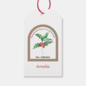 Personalized December Birth Month Flower Cadeaulabel (Voorkant)