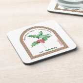 Personalized December Birth Month Flower Coaster Bier Onderzetter (Linkerzijde)