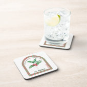Personalized December Birth Month Flower Coaster Bier Onderzetter (Rechterzijde)