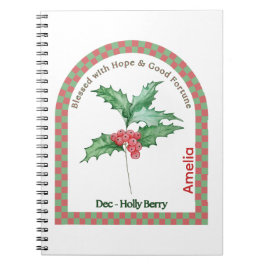 Personalized December Birth Month Flower Notebook Notitieboek