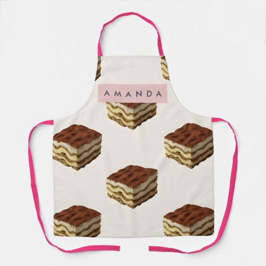 Personalized Delicious Tiramisu Dessert Pattern Schort (Voorkant)