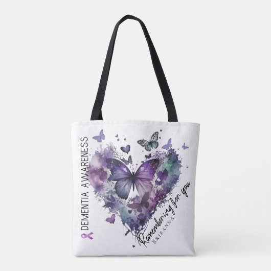 Personalized Dementia Awareness Tote Bag (Achterkant)