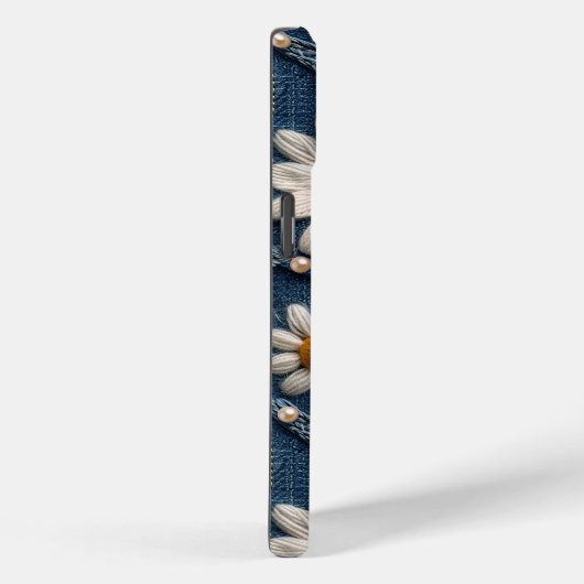 Personalized Denim Daisy Initial Phone Case (Achterkant / Rechts)