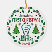 Personalized Dental Assistant First Christmas Tree Keramisch Ornament (Voorkant)