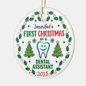 Personalized Dental Assistant First Christmas Tree Keramisch Ornament (Links)