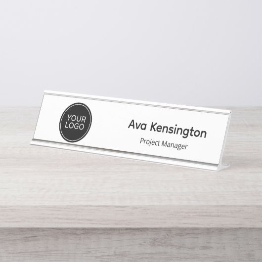 Personalized Desk Name Plate | Custom Logo Office Bureau Naambordje (Voorkant)