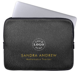 Personalized Detail Black Texture Laptop Sleeve