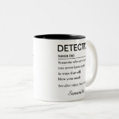 Personalized Detective Gift Funny Definition Tweekleurige Koffiemok (Voorkant rechts)