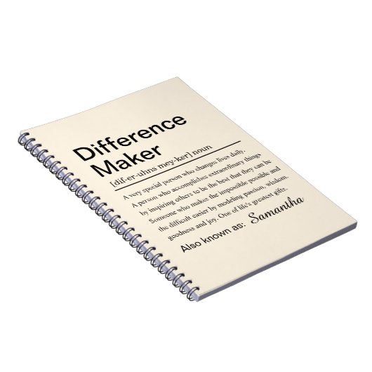 Personalized Difference Maker Definition Custom Notitieboek (Rechterzijde)