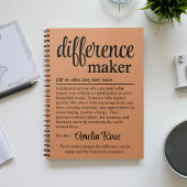 Personalized Difference Maker Definition Gift Notitieboek