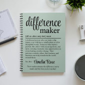 Personalized Difference Maker Definition Gift Notitieboek
