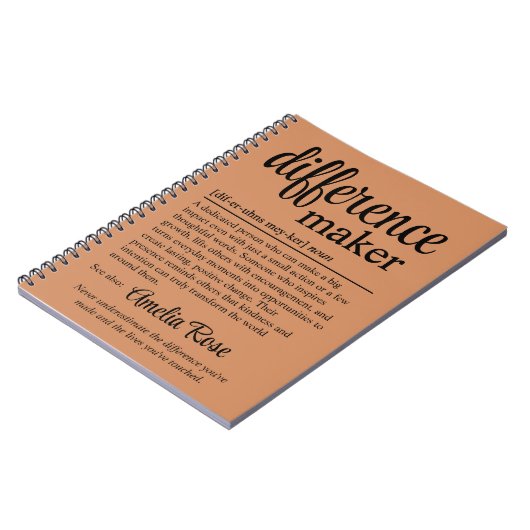 Personalized Difference Maker Definition Gift Notitieboek (Linkerzijde)