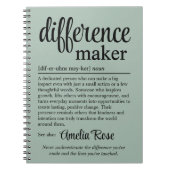 Personalized Difference Maker Definition Gift Notitieboek (Voorkant)