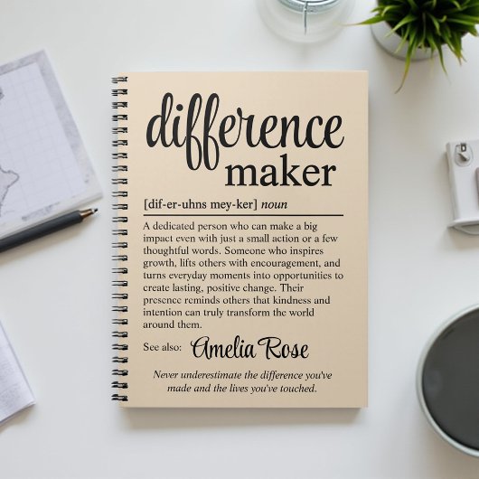 Personalized Difference Maker Definition Notitieboek