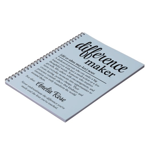 Personalized Difference Maker Definition Thank You Notitieboek (Linkerzijde)
