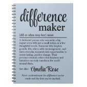 Personalized Difference Maker Definition Thank You Notitieboek (Voorkant)