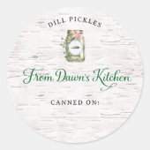 Personalized Dill Pickles Canning Stickers (Voorkant)