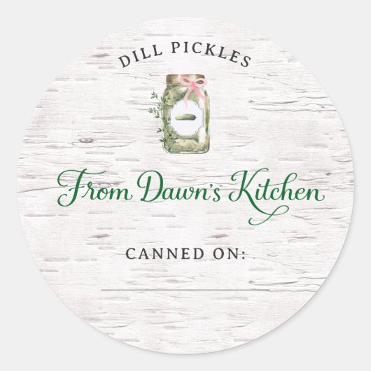 Personalized Dill Pickles Canning Stickers (Voorkant)