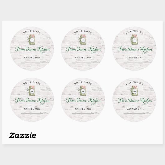 Personalized Dill Pickles Canning Stickers (Vel)