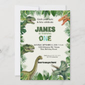 Personalized Dino 1st Birthday Invitation Suite Kaart (Voorkant)