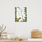Personalized Dino 1st Birthday Milestone Poster (Keuken)
