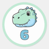 Personalized Dinosaur Age Cupcake Toppers | Dino  Ronde Sticker (Voorkant)