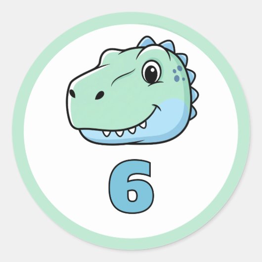 Personalized Dinosaur Age Cupcake Toppers | Dino  Ronde Sticker (Voorkant)