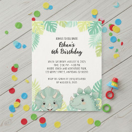 Personalized Dinosaur Birthday Invitation | Dino  Kaart