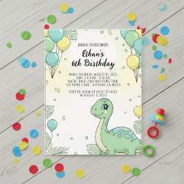 Personalized Dinosaur Birthday Invitation Kaart