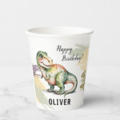 Personalized Dinosaur Kids Birthday Party Papieren Bekers (Voorkant)