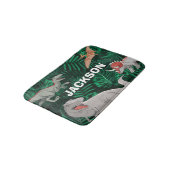 Personalized Dinosaur Kids Dino Jurassic Trex Boy Badmat (Gekanteld)
