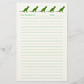 Personalized Dinosaur Lined Stationery for Kids Briefpapier (Voorkant)