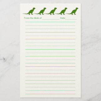 Personalized Dinosaur Lined Stationery for Kids Briefpapier
