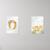 Personalized Dinosaur Nursery Wall Art Set of 2 (Voorkant)