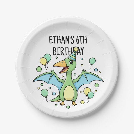 Personalized Dinosaur Paper Plates - Set of 8 Papieren Bordje (Voorkant)