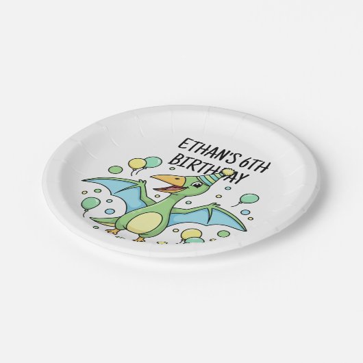Personalized Dinosaur Paper Plates - Set of 8  Papieren Bordje (Gekanteld)