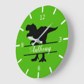 Personalized Dinosaur plein Wall Clock Grote Klok (Hoek)
